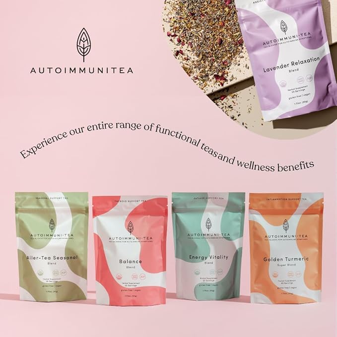 AutoimmuniTea – AIP Stress Relief, Bedtime Blend for Restful Sleep, Calming Tea for Stress, Lavender, Tulsi, Passion Flower Organic Blend - 15 Tea Bags (30 Cups) - Bloomnest