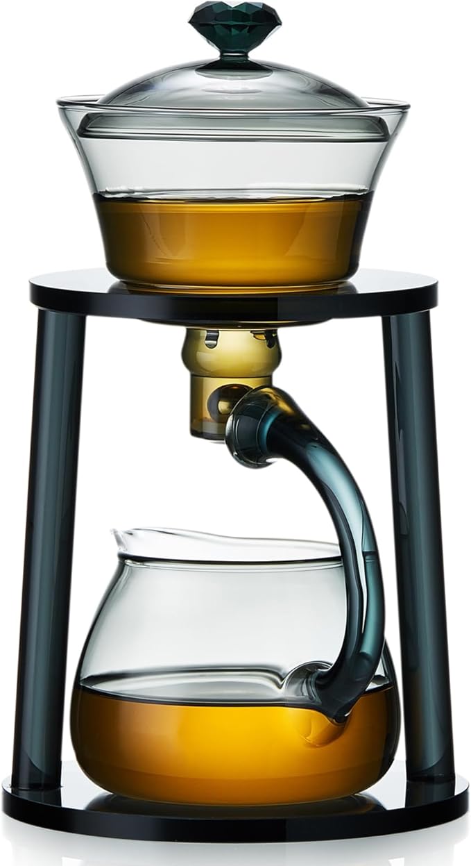 Magnetic Glass Teapot Tea Pot With Magnetic Ball, 12 OZ Drip-Teapot With Infuser, Kungfu Tea Set, Semi-Automatic Glass Turkish Tea Set 350ML - Bloomnest