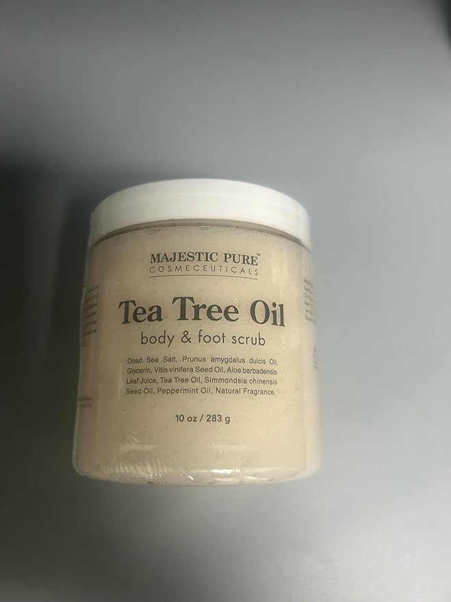 MAJESTIC PURE Tea Tree Foot & Body Scrub with Tea Tree Oil, Exfoliating Salt Scrub to Exfoliate & Moisturize Skin, Deep Cleansing - 10 oz - Bloomnest
