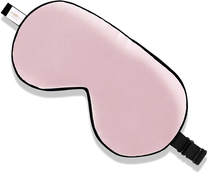 ZIMASILK 100% Natural Silk Sleep Mask Blindfold,Adjustable Super-Smooth Soft Eye Mask for Sleep with Bag(Pink) - Bloomnest