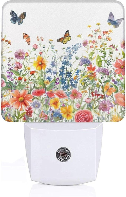 Led Night Light, Floral Plants Decorative Plug in Nightlights,with Smart Auto Dusk to Dawn Night Light for Bedroom, Kitchen, Nursery, Bathroom - Bloomnest