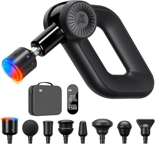 BOB AND BRAD D6 Pro Max+ Massage Gun with Heat and Cold, Powerful Deep Tissue Percussion Massager with 16mm Amplitude, Professional Muscle Massager Gun for Athletes, Quiet Electric Handheld Massager - Bloomnest