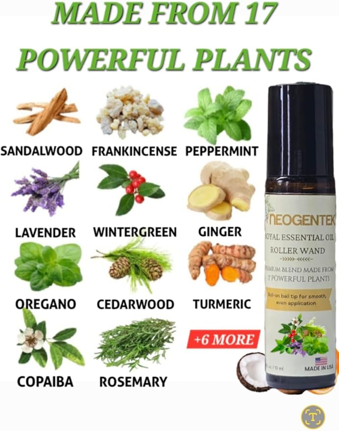 Royal Aches & Pains Essential Oil Blend | Crafted Blend of 17 Powerful Essential Oils | Made in USA | Natural Comfort & Relaxation – Aromatherapy Roll-On for Muscles & Joints, Headache, Sinus – 10ml - Bloomnest