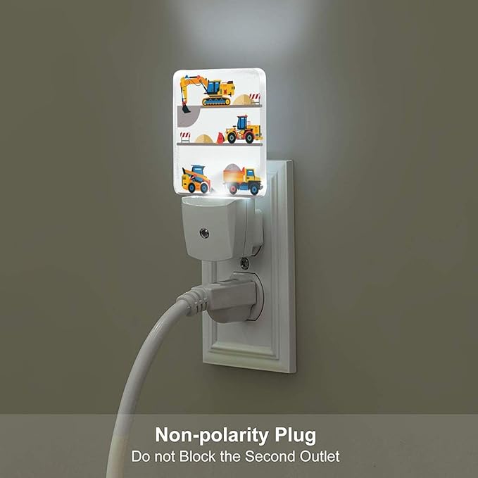 Led Night Light, Construction Car Decorative Plug in Nightlights,with Smart Auto Dusk to Dawn Night Light for Bedroom, Kitchen, Nursery, Bathroom - Bloomnest