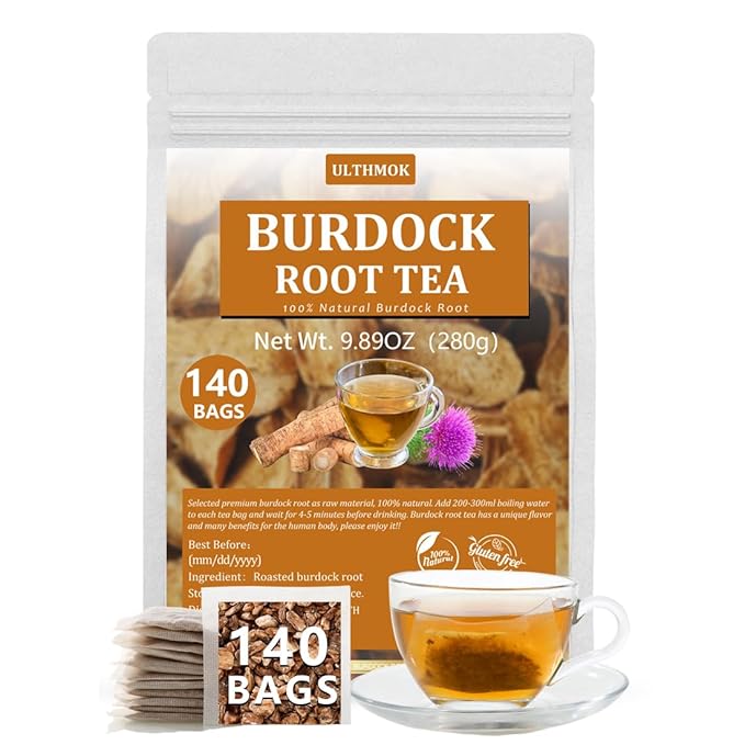 Premium Burdock Root Tea Bags,140 Tea Bags.100% Natural Burdock Tea,No Additives,Caffeine Free. - Bloomnest