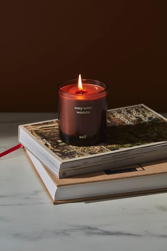 Way with Woods Luxury Scented Candle by Snif, Inviting and Crisp Scent, 200+ Hours, 100% Cotton Fiber Wicks, Soy Wax Blend, Non-Toxic, Vegan, 50 oz - Bloomnest
