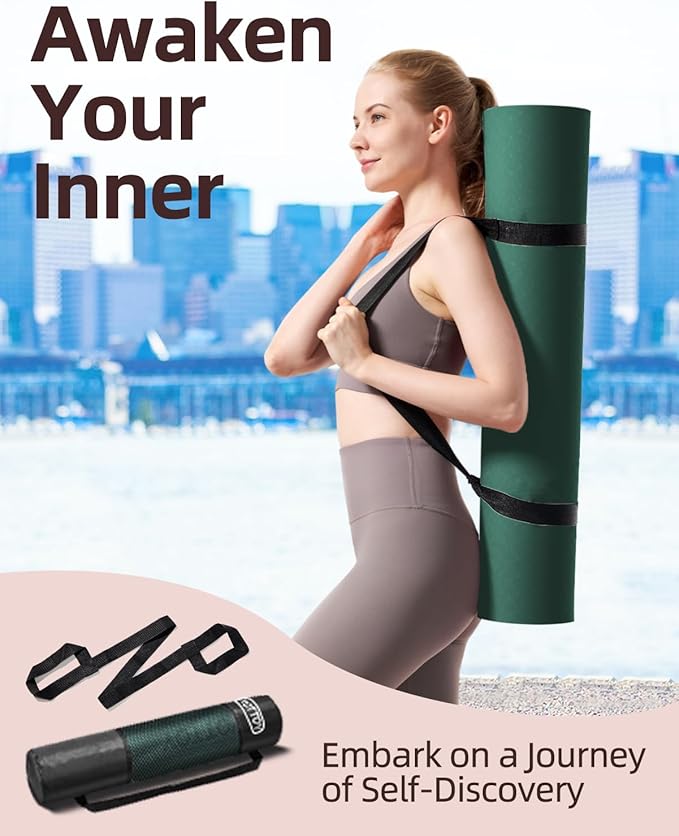 YOTTOY Yoga Mat, 72"x 32"x1/3" Extra Wide Non-Slip Exercise Fitness Yoga Mats,Eco-Friendly TPE Exercise Mats for Women Men Home Workout with Strap Bag - Bloomnest