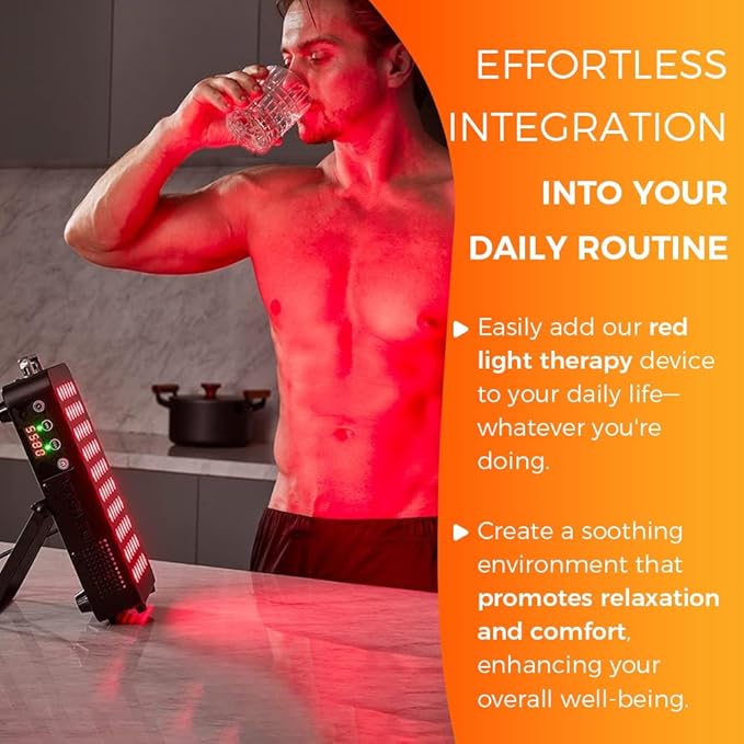 BestQool Red Light Therapy, Dual Chip Elite Grade LED Red Infrared Light Device with Near-Infrared Light 660nm 850nm High Power Red Light Therapy Panel at Home, Ideal for Body, Face, 105W (Black 60)