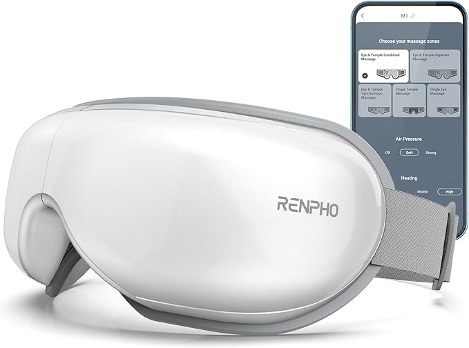 RENPHO Eyeris 1 Eye Massager with Heat, Christmas Birthday Gifts Eye Mask for Mom Dad Women Men Her Him, Smart Sleep Mask for Relax, Reduce Strain - Bloomnest