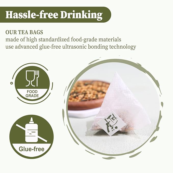 FullChea - Genmaicha Tea bags, 50 Teabags - Genmaicha Green Tea with Roasted Rice, Nutty & Refreshing - Low Caffeine - Soothing & Digestive, Perfect for Daily Relaxation - Bloomnest