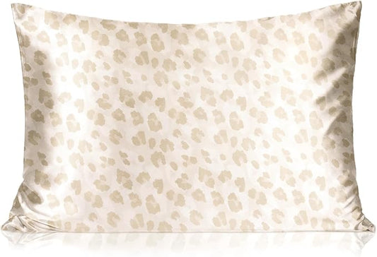 Yanibest 2 Pack Leopard Satin Pillowcase, Silk Pillow Cases for Hair and Skin with Zipper, Standard Pillow Cases Set of 2 for 20"x26", Exquisite Packaging for Women Men - Bloomnest