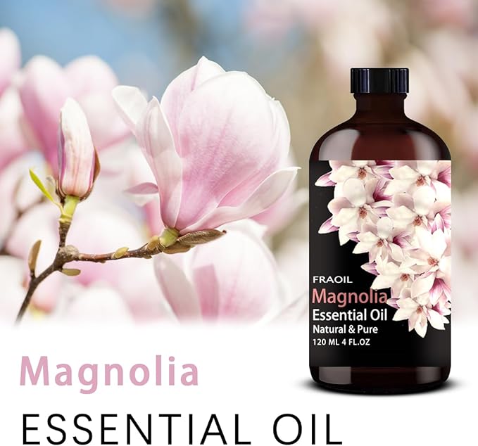 Magnolia Essential Oil, Magnolia Oil 4 Fl Oz 120ML for Diffuser Humidifier Yoga Cleaning DIY Candle Soap Making Perfume Gift for Women Essential Oils - Bloomnest