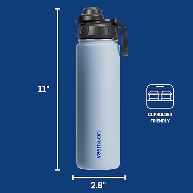 Vesmoon Vessence Tea Infuser Bottle - 24 Oz Insulated Loose Leaf & Fruit Infuser Bottle | Leak Proof with FlowSip Lid