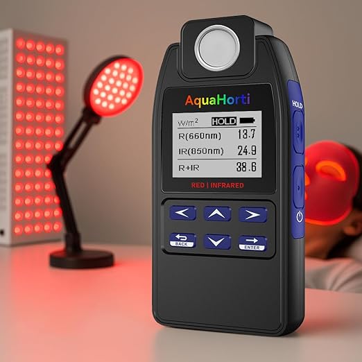 AH-DRNIR 660nm & 850nm Red/NIR Light Irradiance Meter – Professional Dual-Wavelength Radiometer AquaHorti