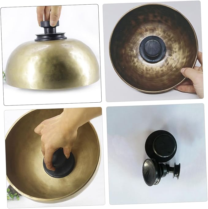 Toyvian Singing Bowl Suction Cups 2-Pack Rubber Handles for Secure Nepali Sound Bowl Lifting Meditation Accessories - Bloomnest