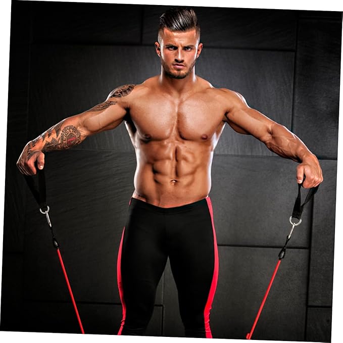 Garneck 4pcs Resistance Band Handles Plastic D Ring Exercise Strap Foam Handle Band Fitness Equipment for Home Gym Overhead Strength Training Stretching Black - Bloomnest