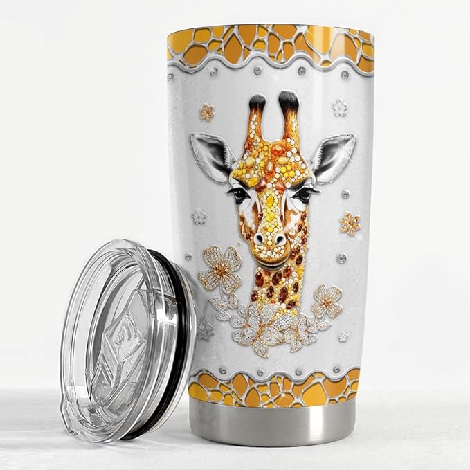 SANDJEST Giraffe Gifts for Women Girls Girrafe Tumbler 20oz Jewelry Drawings Stainless Steel Insulated Tumblers Coffee Travel Mug Cup Gift for Birthday Christmas - Bloomnest