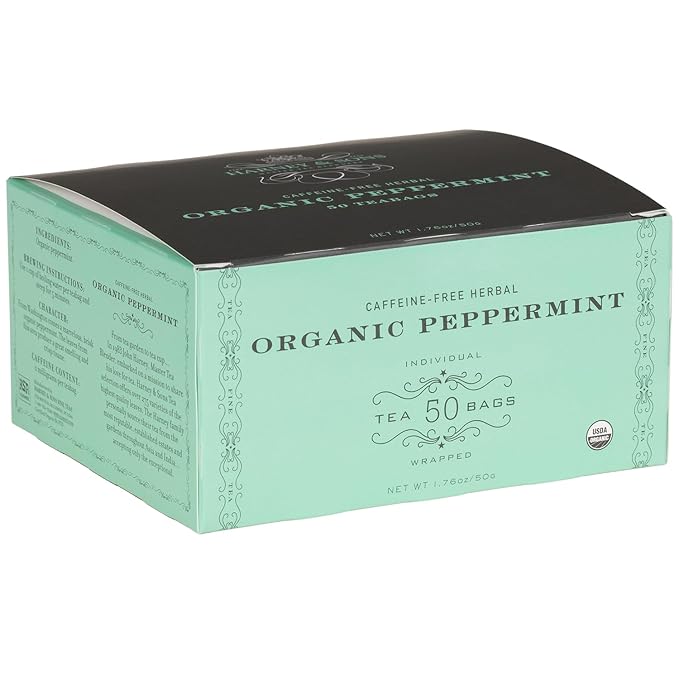 Harney & Sons Organic Peppermint Tea 1.76oz/50g (50 Tea Bags) - Bloomnest