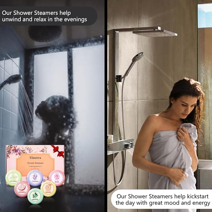 Shower Steamers,30g*6 PCS,Aromatherapy,Fragrance,with Lavender/Peppermint/Orange/Eucalyptus/Rose/Watermelon Scent,Gifts for Friends/Mom/Mother/Wife/Girlfriend/Her/Him,Home Spa (PINK-6SET)