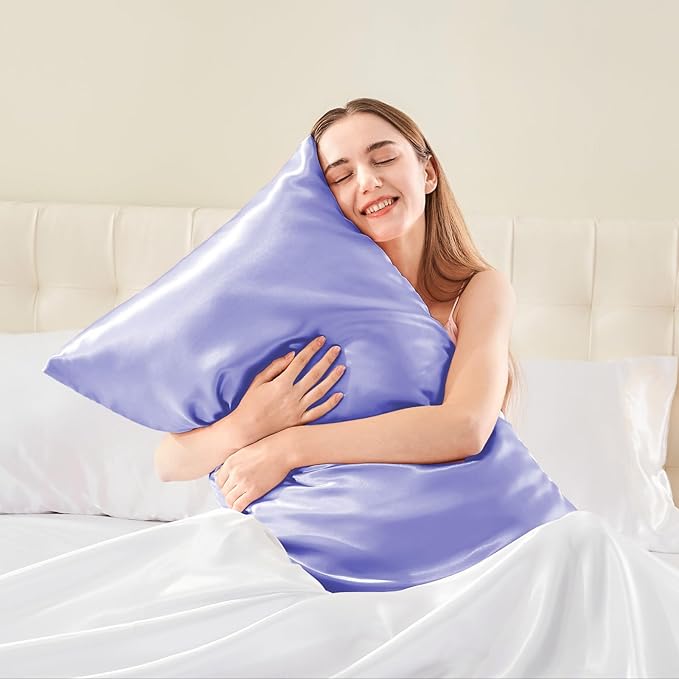 BEDELITE Satin Body Pillow Cover, Super Soft and Cooling Body Pillow Pillowcase for Hair and Skin, Breathable Silky Full Long Pillowcase Cover(20"x54", Lilac) - Bloomnest