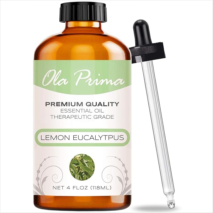Ola Prima Lemon Eucalyptus Essential Oil – Therapeutic Grade for Aromatherapy, Diffuser, Relaxation, Cosmetic Making, Dropper – 4 fl oz – Eucalyptus Lemon Scent Aromatherapy Oil - Bloomnest