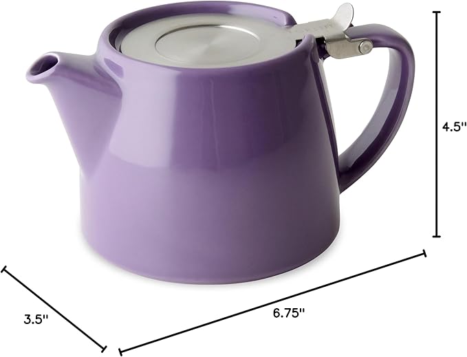 FORLIFE Stump Teapot with SLS Lid and Infuser, 18-Ounce, Purple