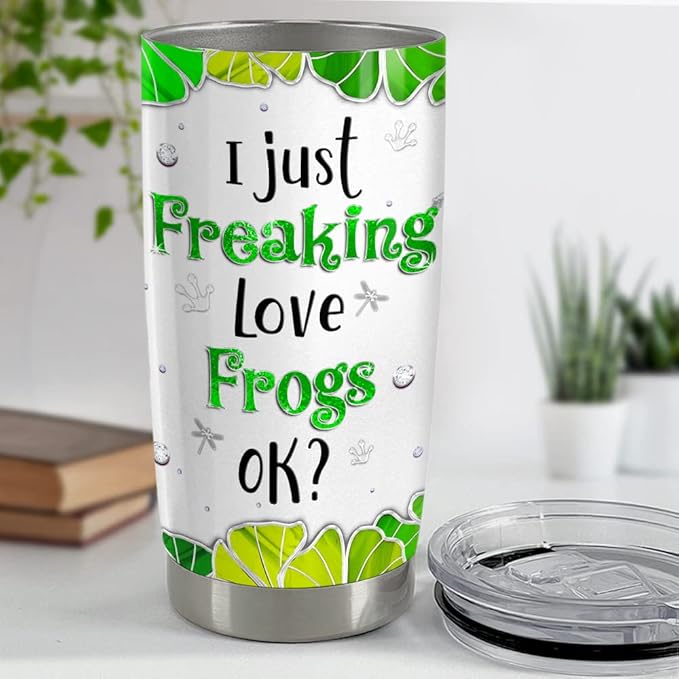 SANDJEST Personalized Frog Tumbler Cute Drinking Cup Jewelry Style 20oz 30oz Tumblers with Lid Gift for Women Girl Daughter Sister Animal Lovers Christmas Birthday - Bloomnest