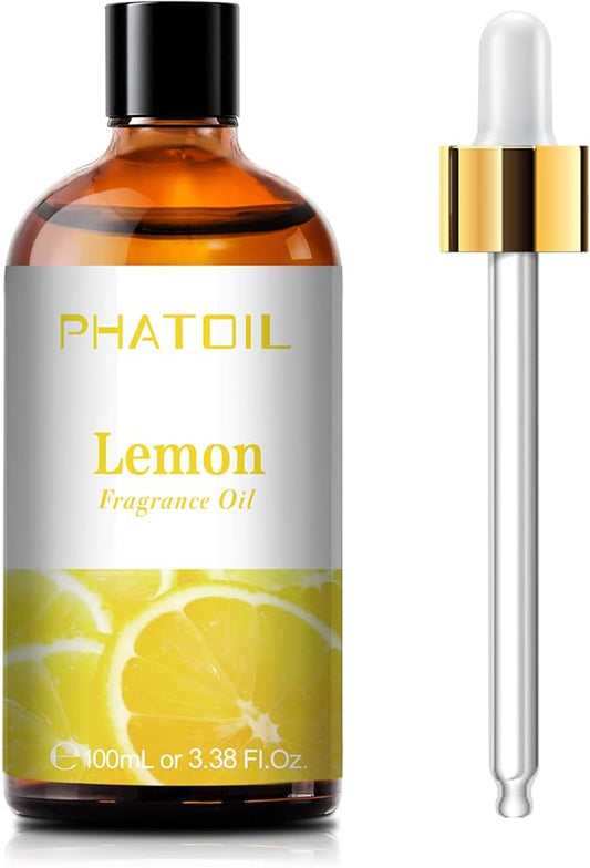 PHATOIL 100ML Lemon Fragrance Oils for Aromatherapy, Diffuser Oils for Home, Perfect for Humidifier, Yoga, DIY Candle and Soap Making - 3.38FL.OZ - Bloomnest