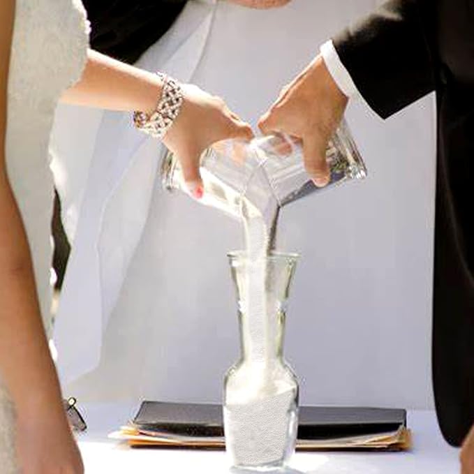 HappyFiller Decorative Unity Sand Natural White Sand with Storage Container Wedding Ceremony,Arts Crafts,Vase Filler,Home Accents,Hamster Bathing,Zen Garden,Incense Burner Holder,Candle Decor,28 OZ - Bloomnest