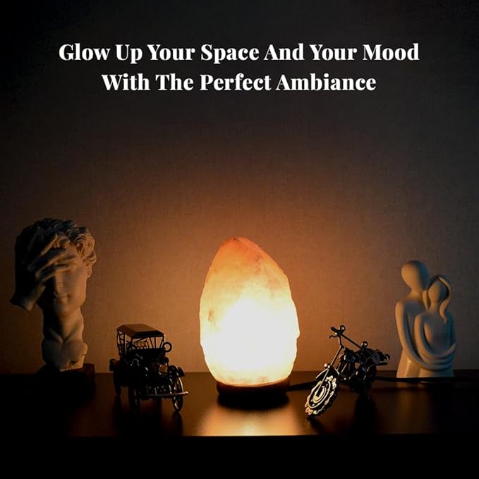 POHS 10–12 Inch Tall, 11–15 lbs Extra Large Himalayan Pink Salt Lamp | 100% Authentic Natural Hand-Carved Crystal Rock Salt Lamp with Wooden Base, Dimmable Cord & Bulb Replacement Included - Bloomnest