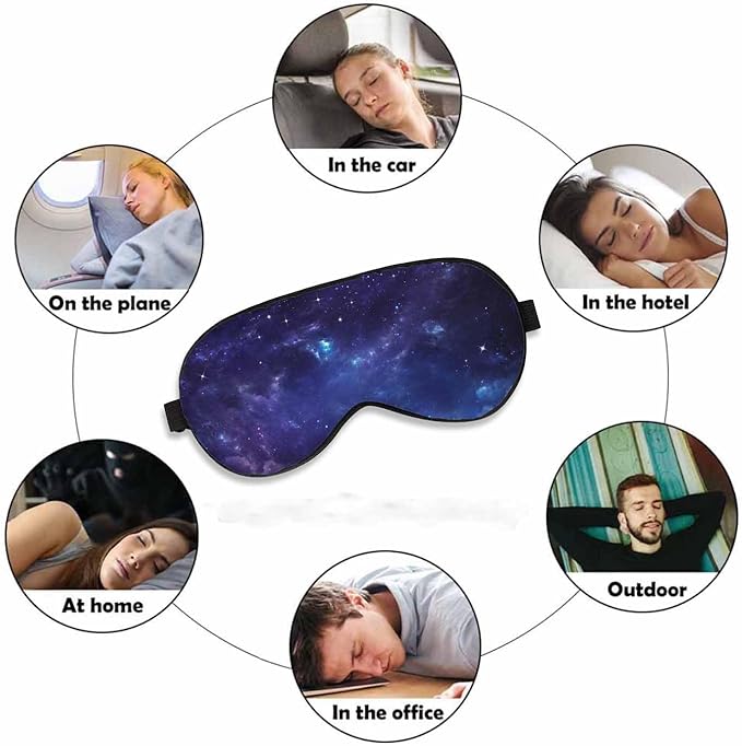 Galaxy Star Sleep Eye Mask Open Space Starry Sky Men Women Sleep Mask with Adjustable Strap Eye Cover Eye Shade for Travel, Nap,Meditation - Bloomnest