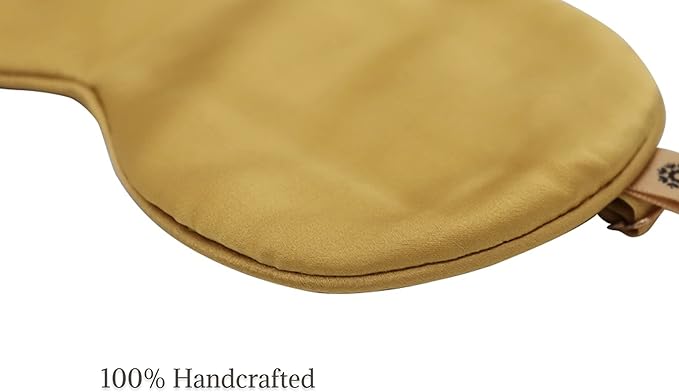 Premium Handcrafted 25 Momme Mulberry Silk Eye Mask for Sleeping (Golden Honey) - Bloomnest