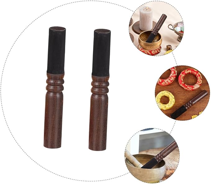 Beaupretty 2Pcs Sound Bowl Striker Wood Mallets for Meditation and Sound Therapy Durable and Portable Singing Bowl Accessories - Bloomnest