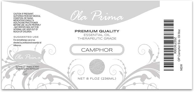 Ola Prima Camphor Essential Oil – Bulk Aromatherapy Oil (8 Fluid Ounces) - Bloomnest