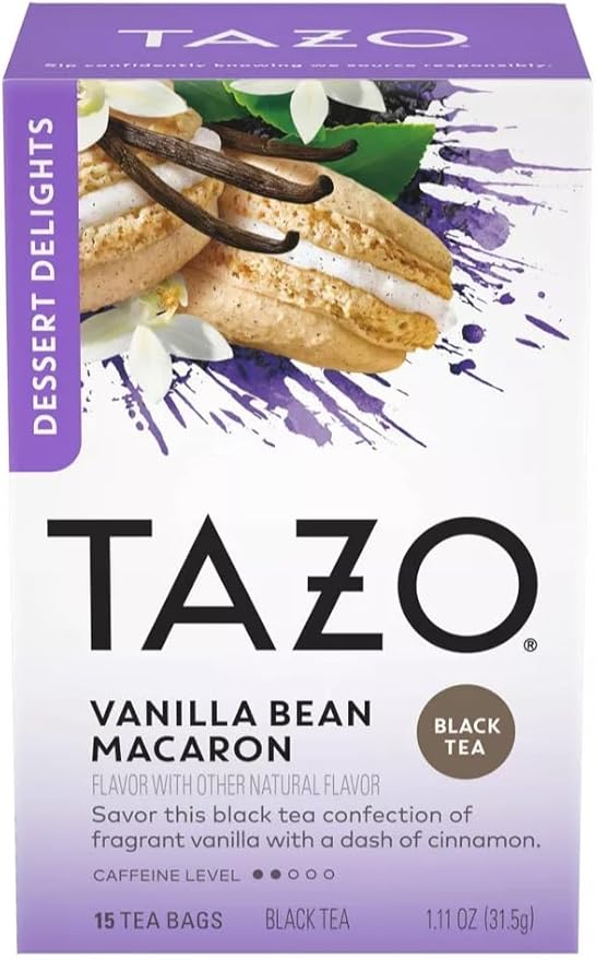 TAZO Tea Bags, Glazed Lemon Loaf Herbal Tea, & Vanilla Bean Macaron Black Tea 15CT (1ea) (Variety Pack) - Bloomnest
