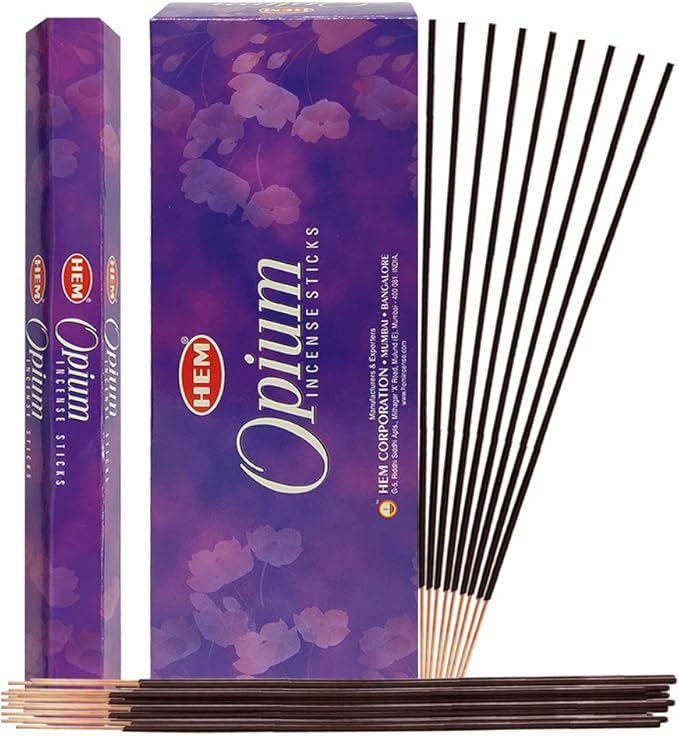 TRUMIRI Opium Hem Incense Sticks & Holder Bundle: 121 Pieces (6 Packets of 20, 1 Set) TRUMIRI