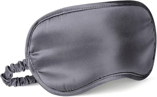 LULUSILK Mulberry Silk Sleep Eye Mask Blindfold with Elastic Strap Headband, Soft Eye Cover Eyeshade for Night Sleeping, Travel, Nap (Charcoal Gray) - Bloomnest