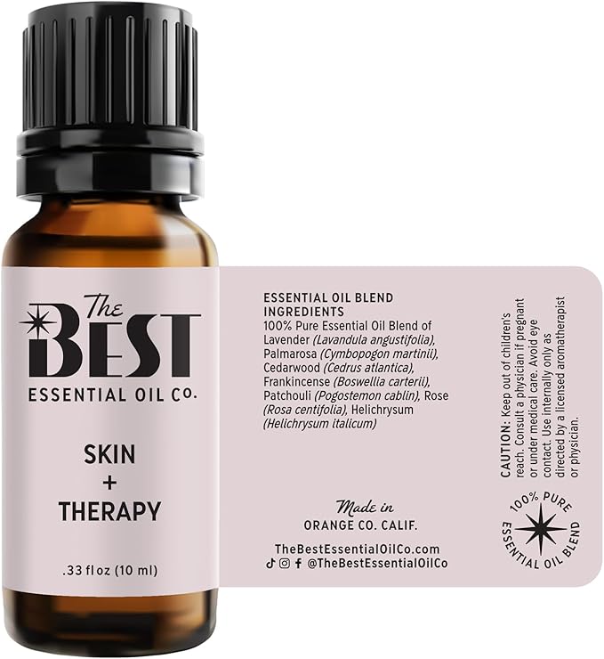 The Best Skin + Therapy Essential Oil Blend- Premium Grade- 100% Pure & Natural for Aromatherapy, Diffuser, Spa, Massage, Air Freshener- 10 ml (.33 fl oz) - Bloomnest