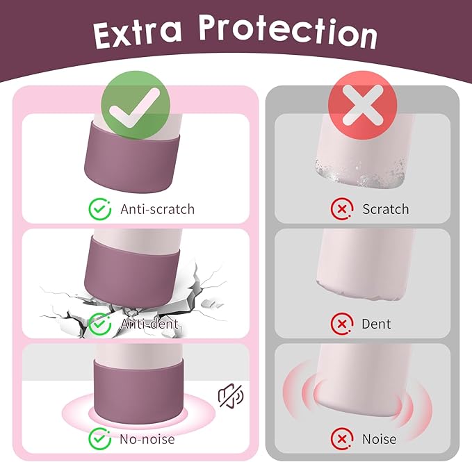 2PCS Silicone Water Bottle Boot, Compatible with Owala 24oz 32oz 40oz, Protective Anti-Scratch & Anti-Dent No Noise Sleeve Cover for FreeSip/Twist/Flip Water Bottles (Mauve, 40oz) BKBY