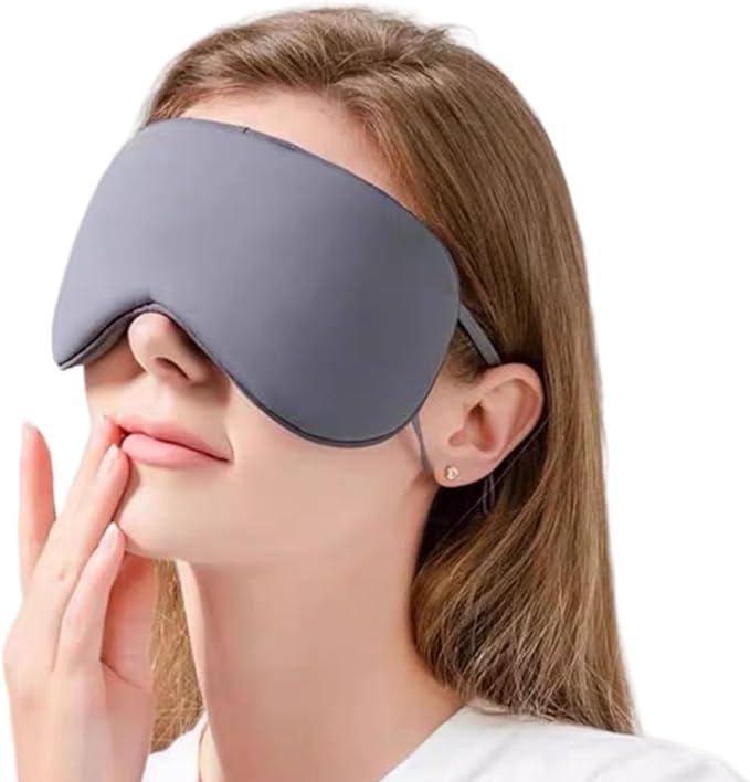 Sleep Mask for Side Sleeper Dual Warm & Cool Function, Soft Cover, Ultra Light Blocking, Reduces Dark Circles, Adjustable Ear Loops, Travel Bag Included, Gift for Men & Women - Bloomnest
