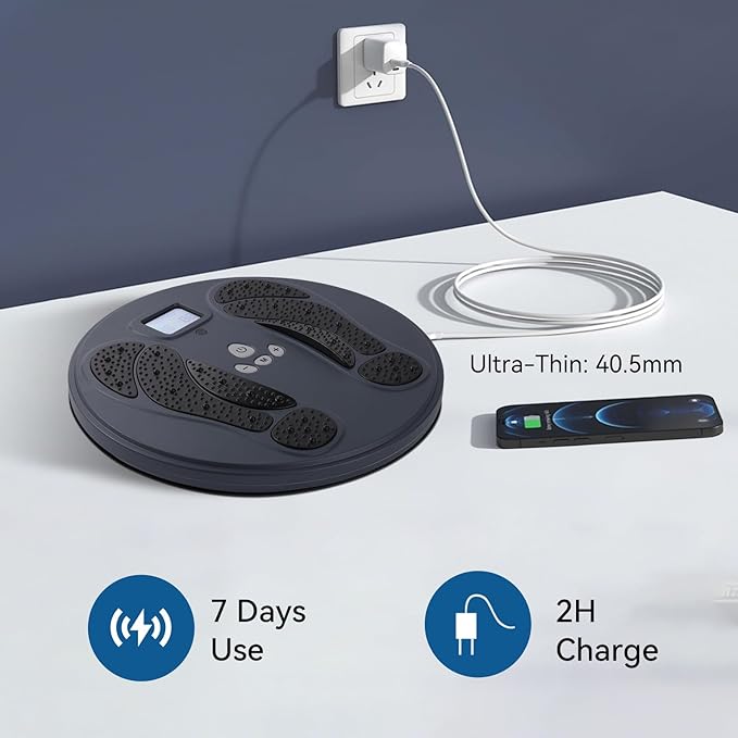 1-STEP EMS Foot Massager for Neuropathy Electronic Foot Stimulator TENS Feet Circulation Stimulator with 10 Modes 50 Intensities Electronic Muscle Stimulator - Bloomnest