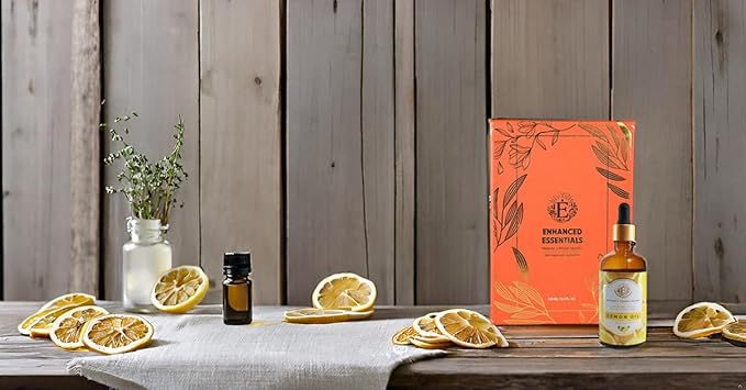 Luxurious Lemon Essential Oil by Enhanced Essentials| Slow Distilled & Pure| for Home Cleaning & Fragrance,Diffusers,Aromatherapy,Bath,Soap & Candle Making|Ideal for Business|3.38 Fl Oz (100 ml) Bloomnest