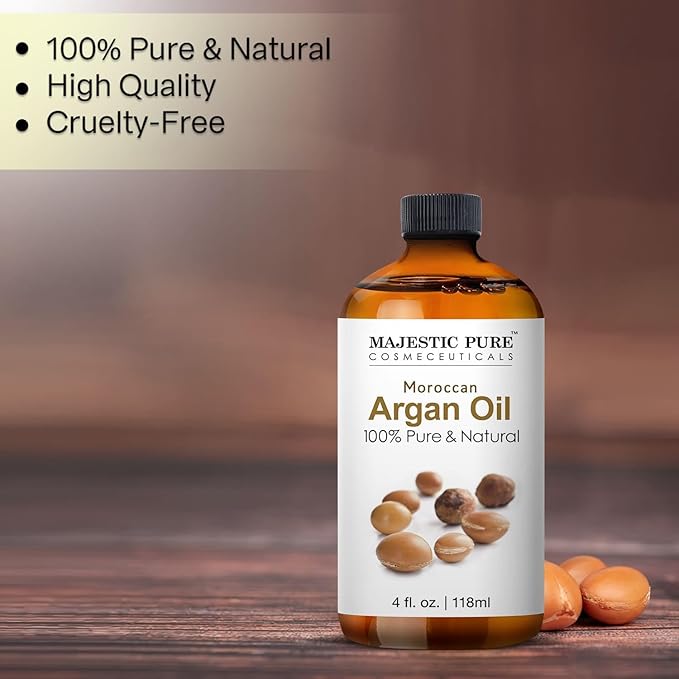 Majestic Pure Essential Oil with Glass Dropper - 100% Pure and Natural - Essential Oils for Diffuser, Aromatherapy, Soap and Candle Making, Moroccan Argan Essential Oil, Moroccan Argan Oil, 4 Fl Oz - Bloomnest