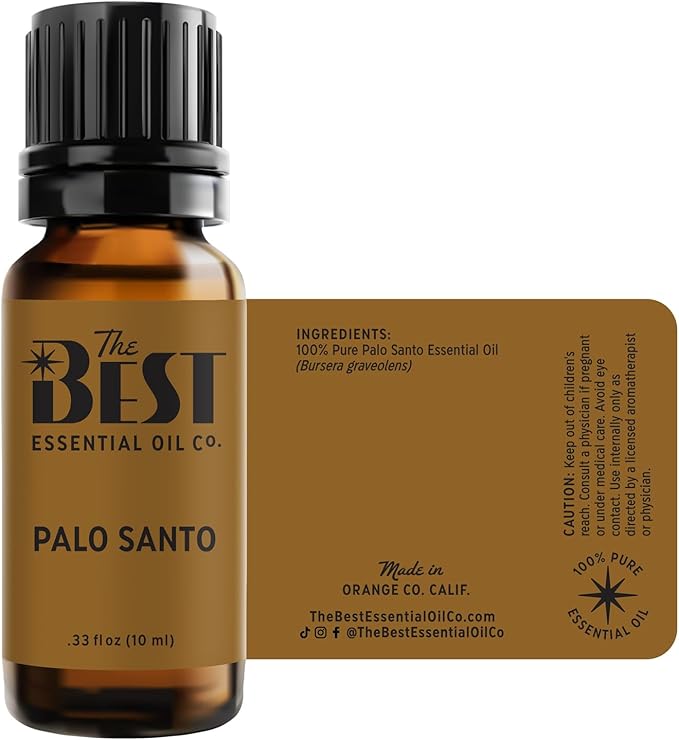 The Best Palo Santo Essential Oil Premium Grade- 100% Pure & Natural for Aromatherapy, Diffuser, Spa, Massage, Air Freshener- 10 ml (.33 fl oz) - Bloomnest