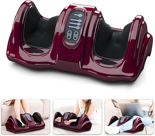 ARLIME Foot Massager Machine with Remote Shiatsu Massager for Pain Relief, Plantar Fasciitis, Blood Circulation, Calf and Foot Massage Deep Kneading for Calf Leg Ankle, 4 Massage Modes, Burgundy - Bloomnest
