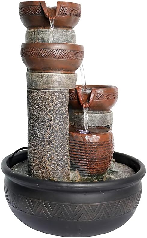 Tabletop Water Fountains Indoor Waterfall and Calming Water Sound Relaxation Desktop Fountain，The for Office, Room Decoration, Portable Feng Shui Fountain Indoor and Outdoor