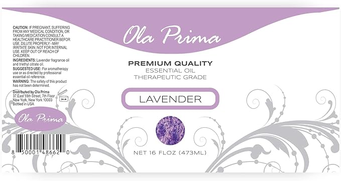 Ola Prima Oils Lavender Essential Oil (16oz Bulk) for Aromatherapy Diffuser, Candle Making & Stress – Therapeutic Grade Aromatherapy Oil - Bloomnest