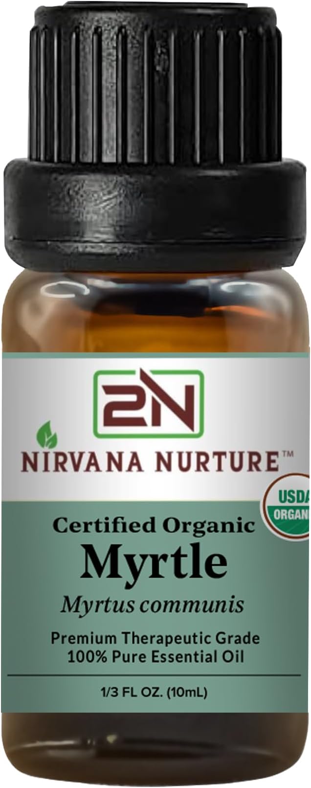 Myrtle Essential Oil, USDA Certified Organic, 100% Pure Undiluted, Aromatherapy Oil for Diffuser, Hair & Skin Care NirvanaNurture