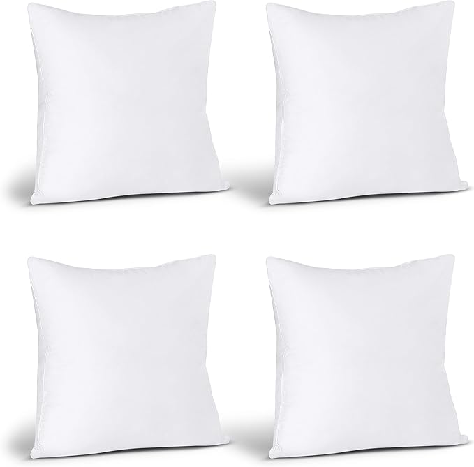 Utopia Bedding Throw Pillows (Set of 4, White), 22 x 22 Inches Pillows for Sofa, Bed and Couch Decorative Stuffer Pillow - Bloomnest