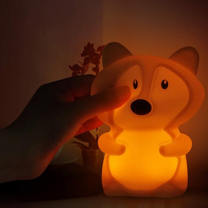 Large Fox Night Lights for Kids, Silicone Night-Light, Bedside lamp, 9 Colors Baby Sleep Light Children's Bed Bedroom Lamp for Toddlers/Boys/Girls/Adults/Bedroom/Outdoor/Camping/Gift - Large - Bloomnest